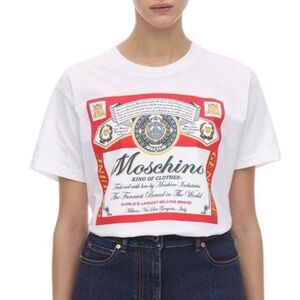 Moschino Printed “Budweiser” Tee in Size Large